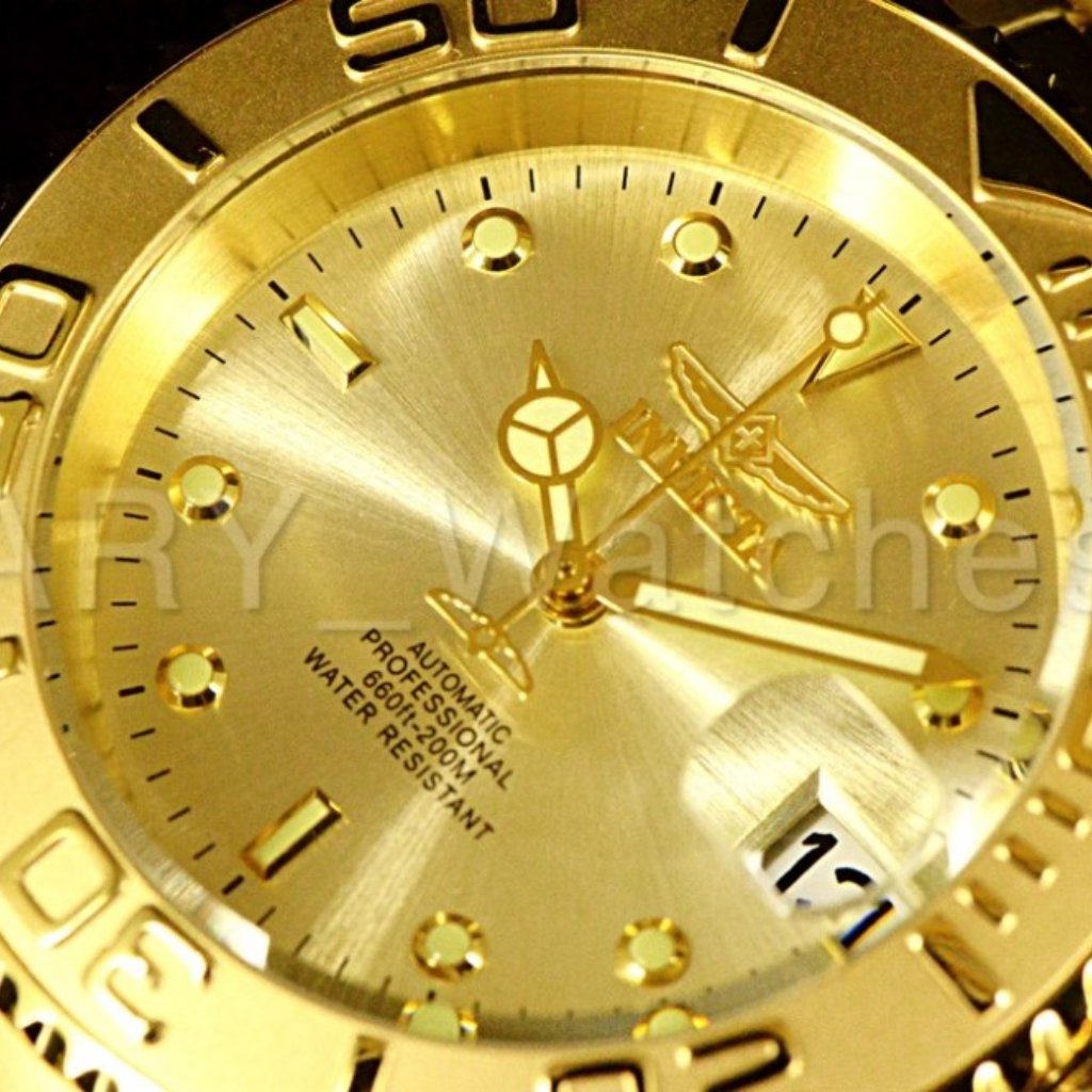 New Invicta Pro Diver 40mm Gold Dial Quartz Watch